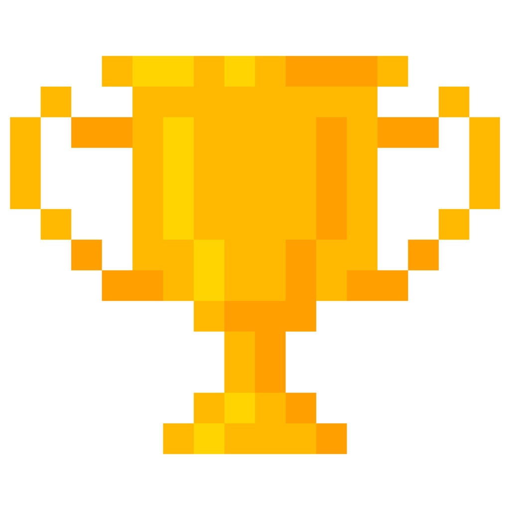 pixelated trophy